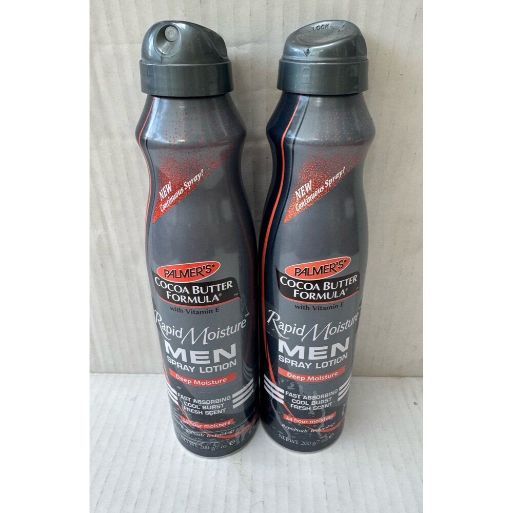 2 Pack Palmers Cocoa Butter Formula Rapid Moisture Men Spray Lotion 7oz